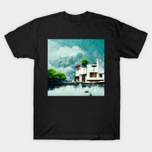 Japanese Building by the Water T-Shirt